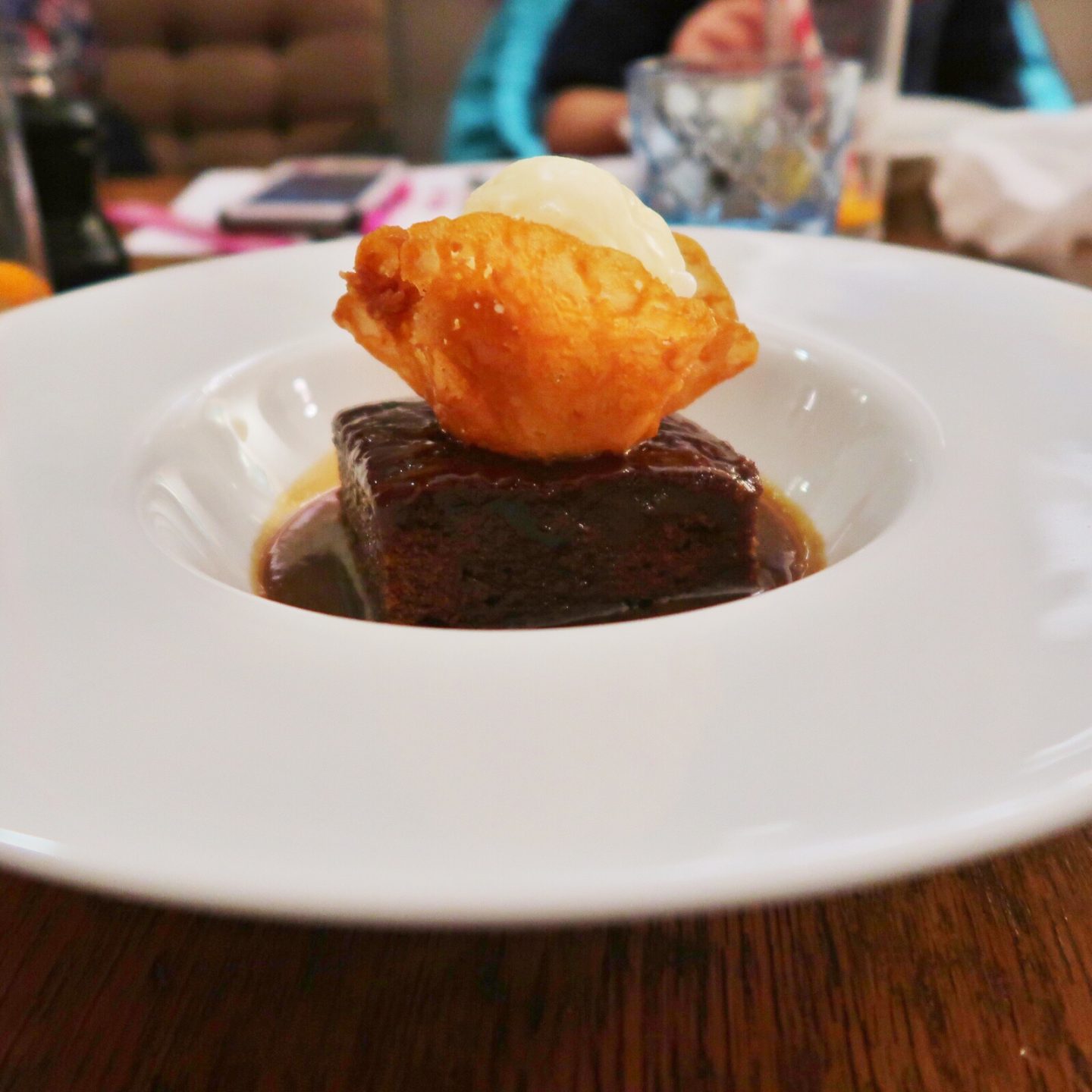 The sticky toffee pudding at The Feathers Hotel.