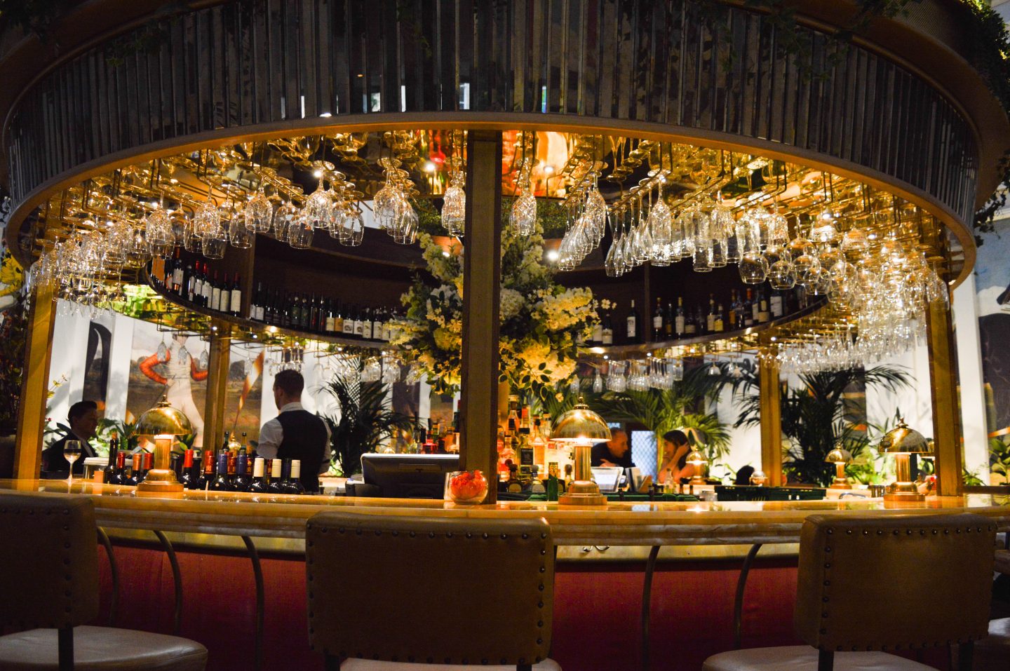 The iconic circular bar at The Ivy Cheltenham.