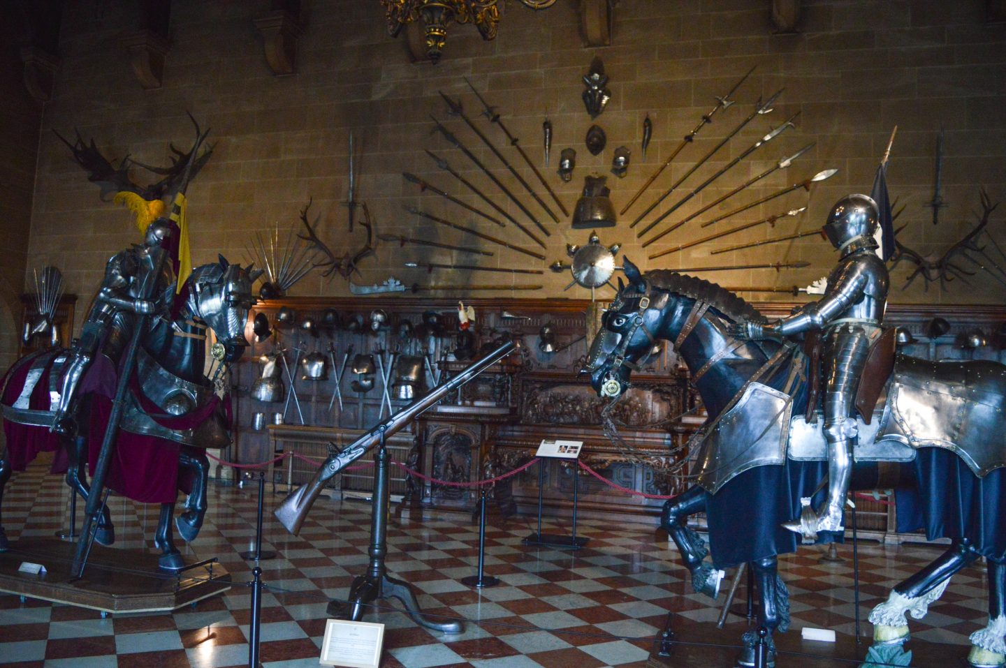 The very impressive Great Hall at Warwick Castle.