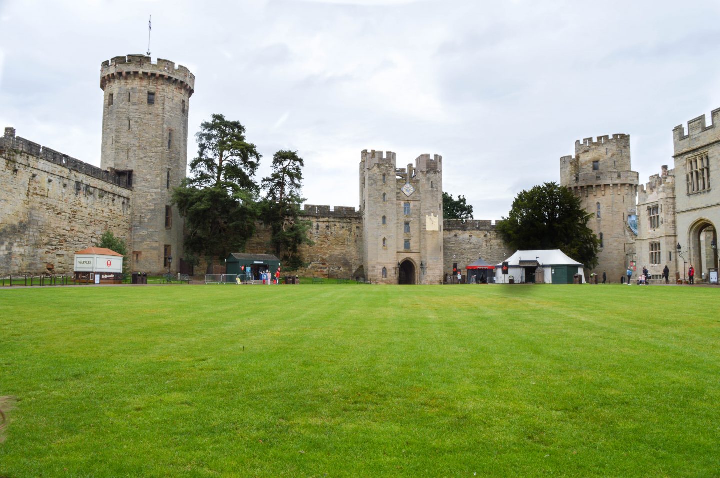 A shot of Warwick Castle from across the lawns.